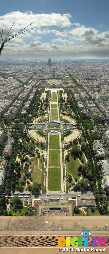 SX18383-87-89 View down Eiffel tower towards Ecole Militaire